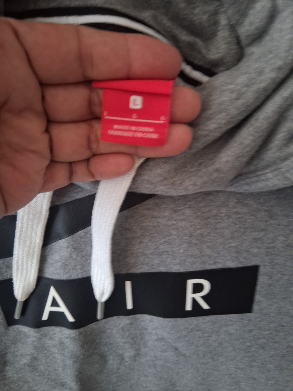 Nike Gray Crewneck Oversized Sweatshirt with Black Nike Air Graphic - Picture 3 of 6